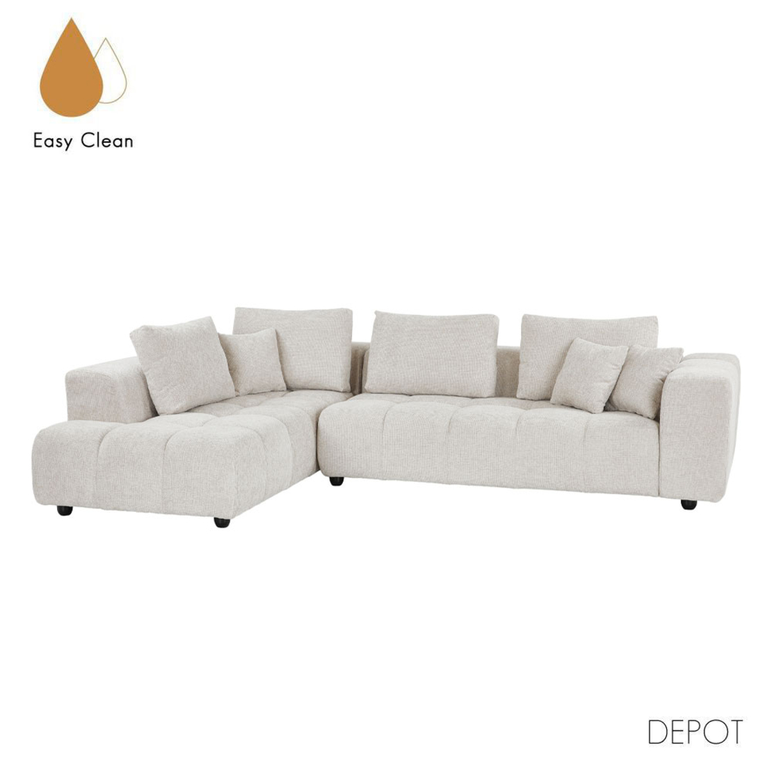 TOMOS SOFA CORNER LEFT EASY CLEAN FABRIC BEIGE E1 EU