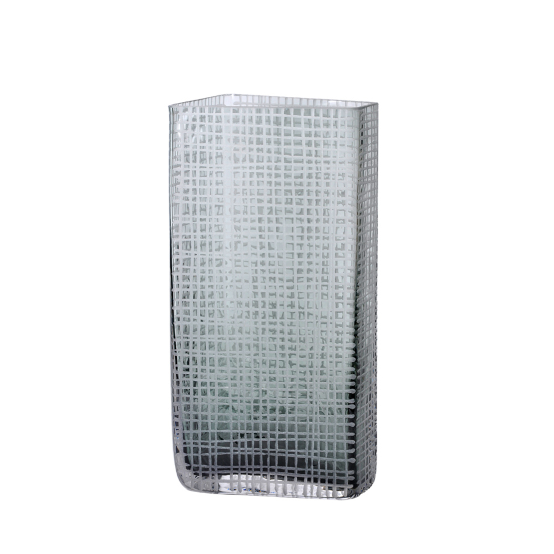 GRAVIR GREY VASE GLASS GREY 15,5x11,5xH33cm PRC