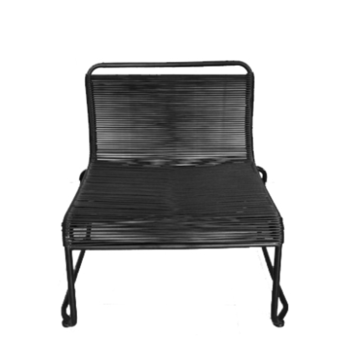 CORD ARMCHAIR PE IMITATED GRASS WOVEN BLACK BLACK 73x64xH71cm PRC