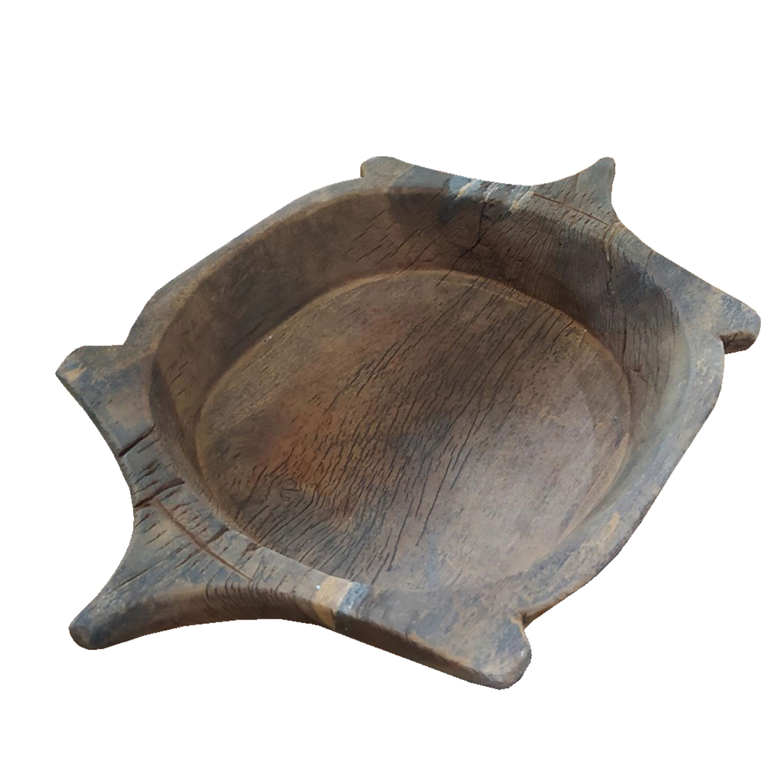 TURTLE TRAY WOOD BROWN 38x23xH13cm IN