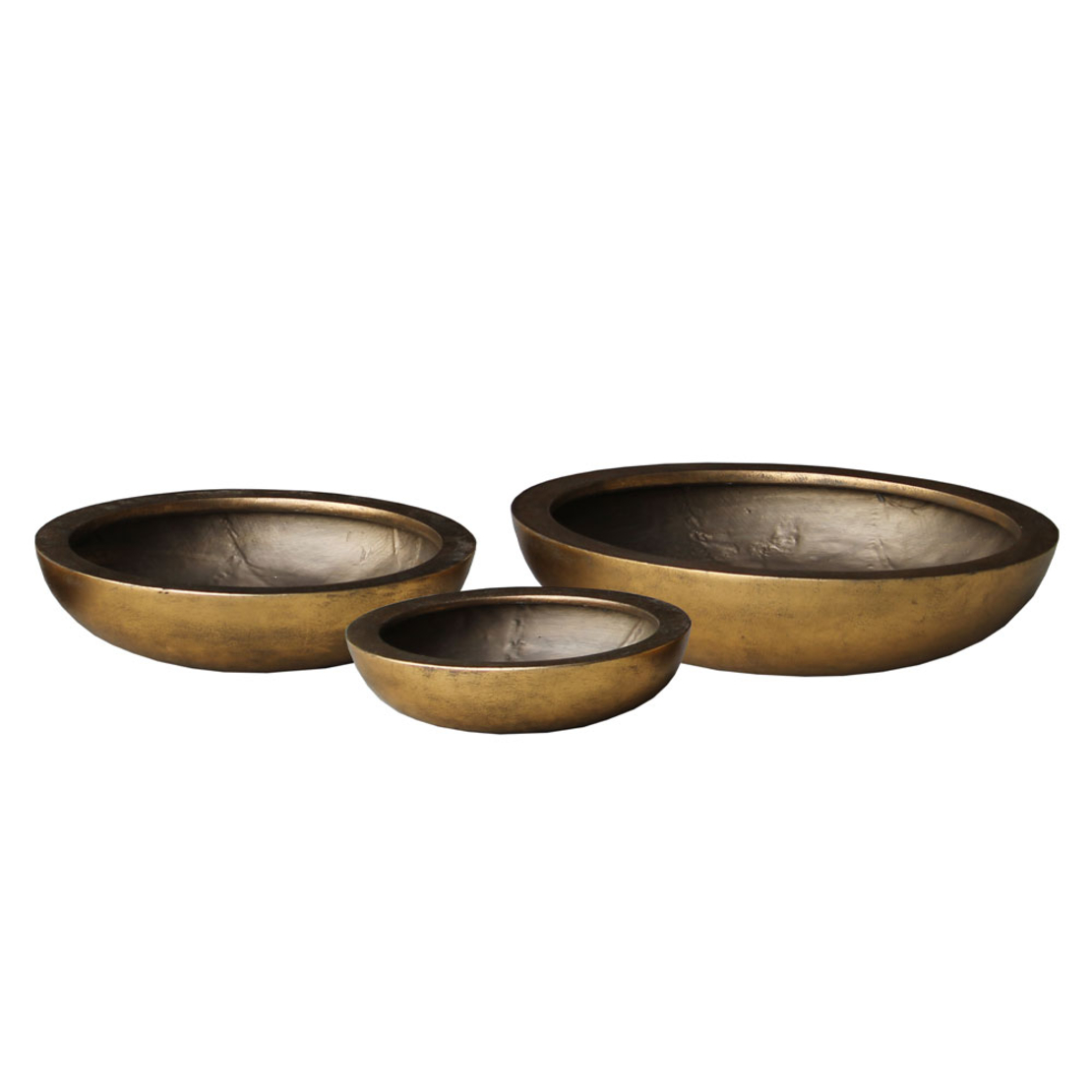 CALIX BOWL SET 3PCS ARTIFICIAL STONE GOLD 54x54xH1