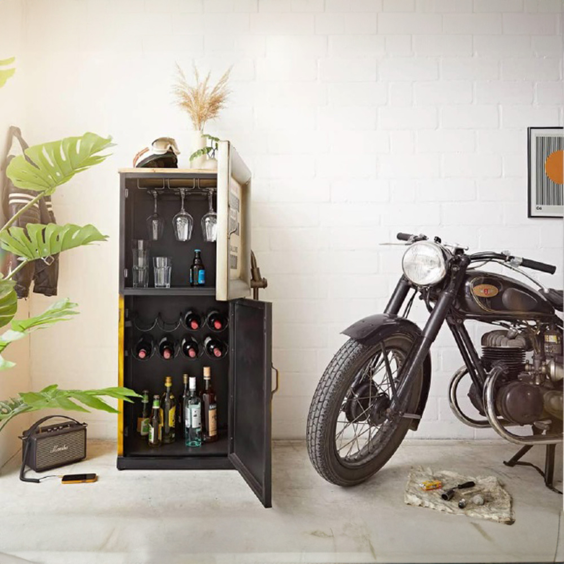 ROUTE 66 BOOKCASE SHORT METAL MULTICOLOR WITH PATT