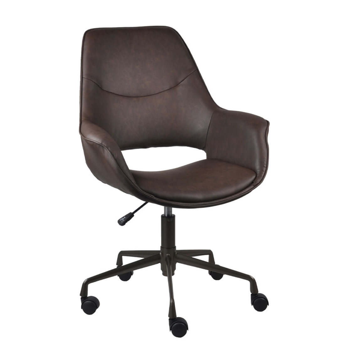 MINIMAL CHAIR DESK FABRIC BROWN METAL METAL 65,5x64,5xH106cm PRC