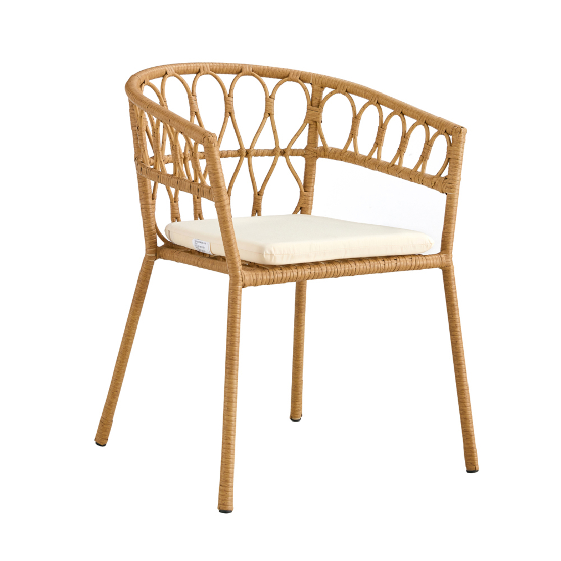 SURABAYA CHAIR PE RATTAN NATURAL WHITE 59x56x77.5 PRC