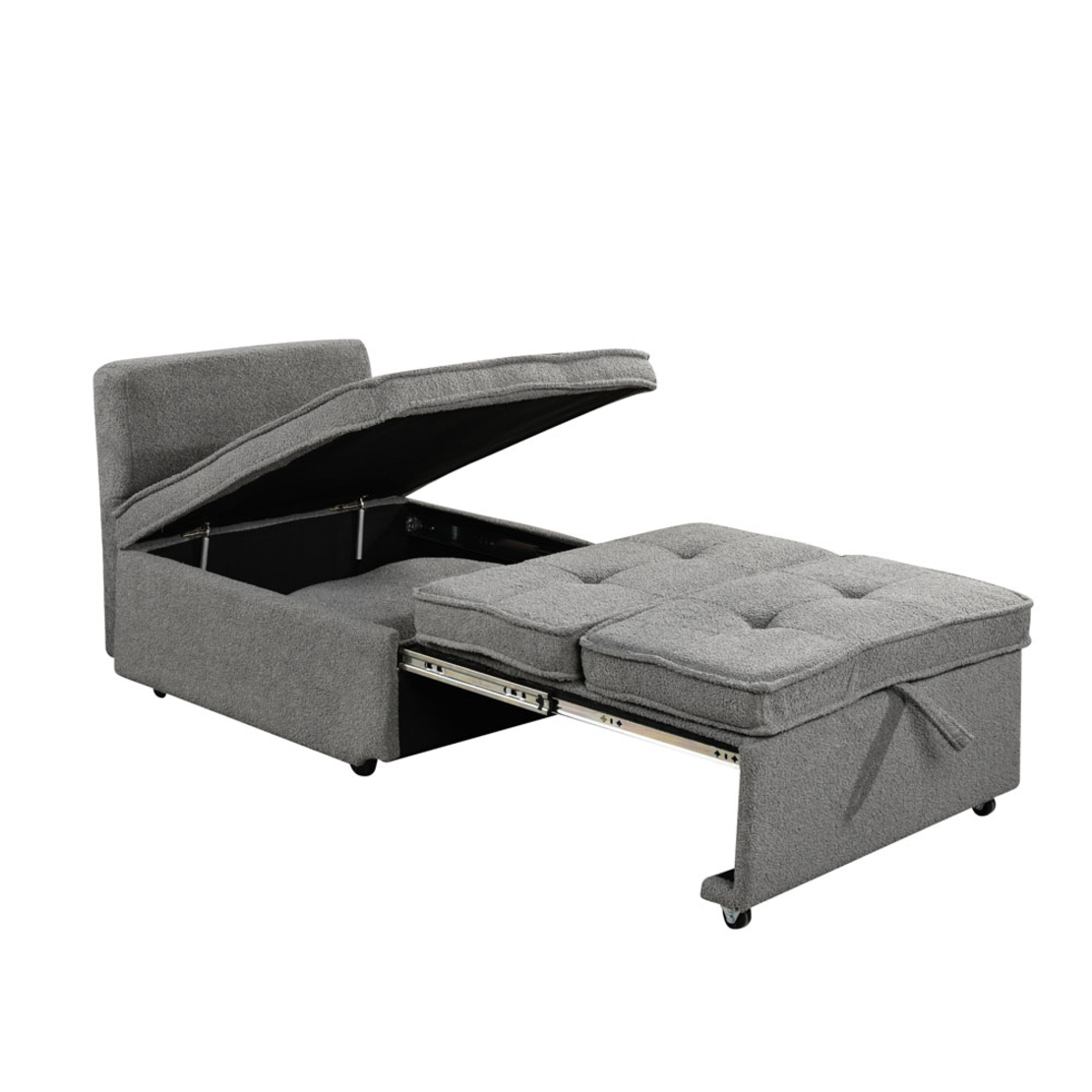 SLEEP ARMCHAIR BED FABRIC GREY DARK FABRIC E1