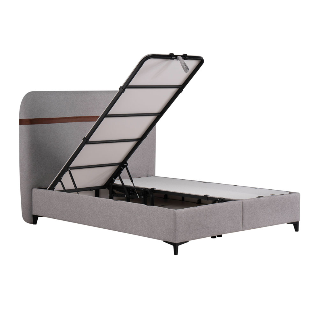 LINEA BED WITH STORAGE (FOR MATTRESS 160x200cm) FABRIC BEIGE 07-957 BROWN 27-902 E1 TR