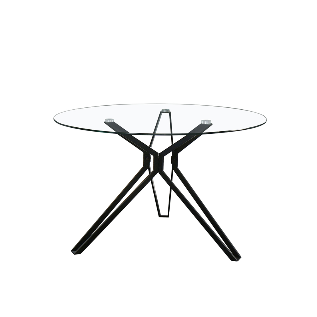 NOIR TABLE ROUND TABLE METAL BLACK GLASS TRANSPARENT PRC