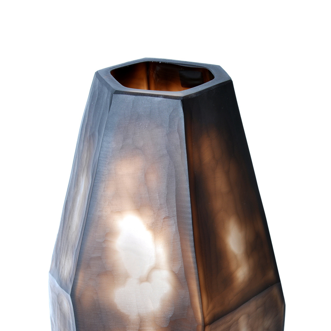 BARRY VASE GLASS CHOCOLATE D18,5xH44,5cm PRC