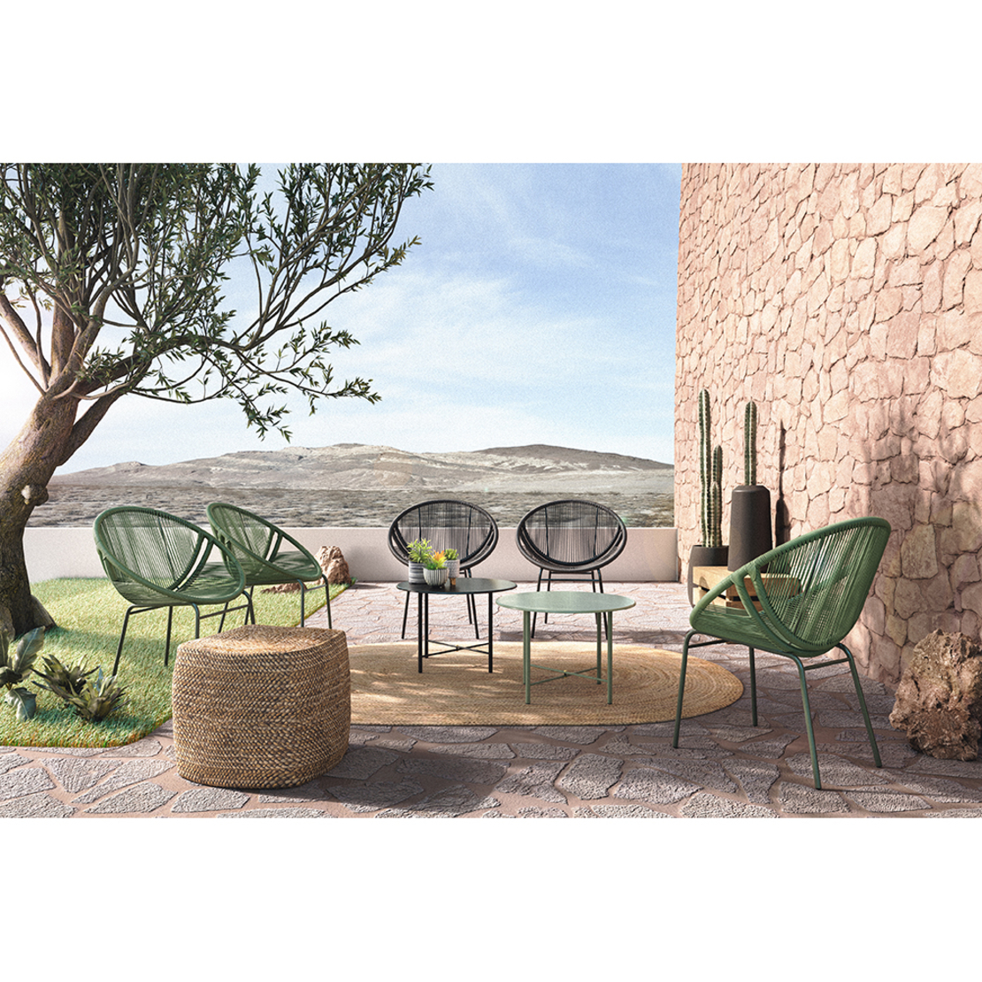 CASABLANCA CHAIR PE ROUND WOVEN OLIVE GREEN OLIVE GREEN 70x60xH81,5cm PRC