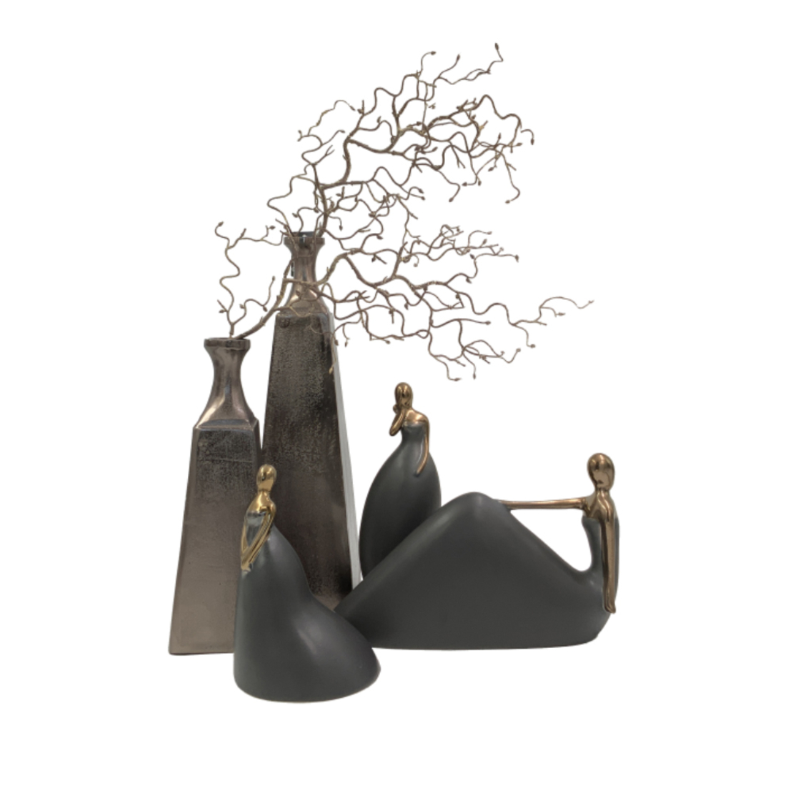 GLORY VASE ALUMINIUM BLACK D13xH41cm IN