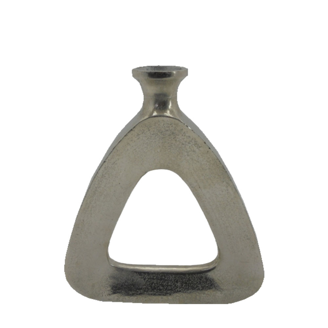 ABSTRACT TRIANGLE VASE ALUMINIUM SILVER NICKEL 26,