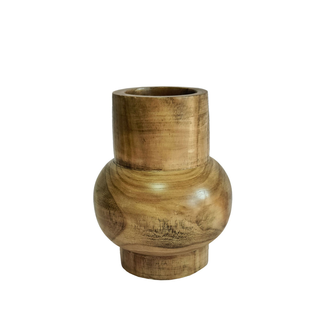 CEDAR VASE WOOD BROWN 21x21xH27cm PRC