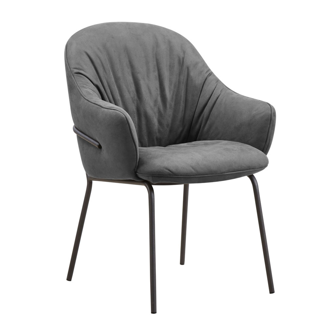 TOSCA CHAIR ARMCHAIR FABRIC GREY METAL BLACK MATTE E1 PRC