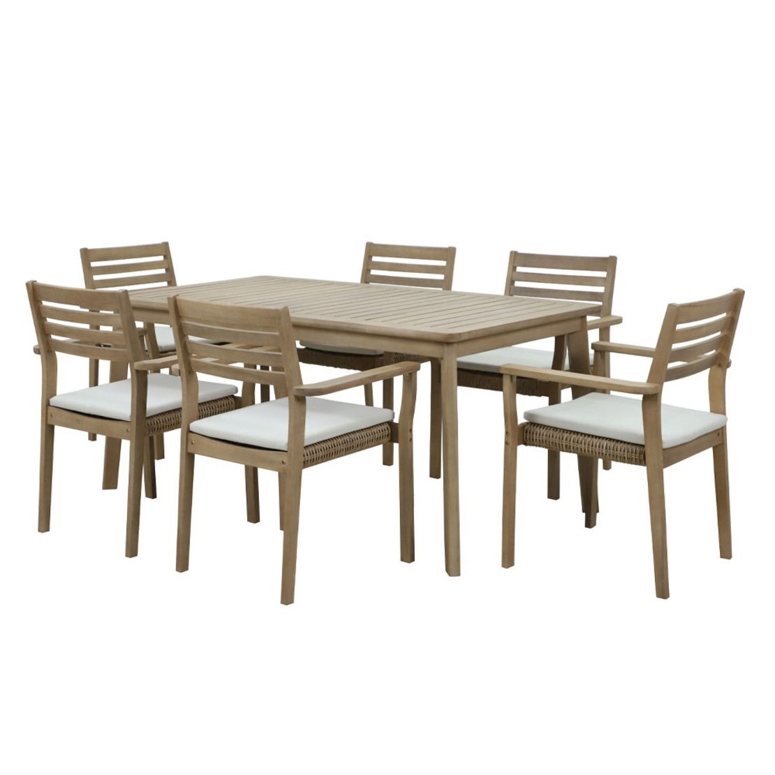 TOUJOUR DINING SET 6+1 SET 6+1 WOOD ACACIA NATURAL