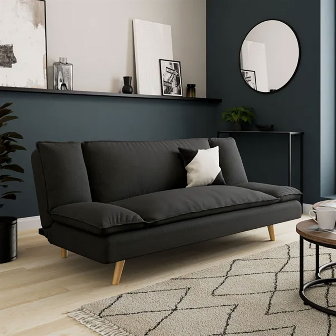 COZY SOFA BED 3SEAT FABRIC ANTHRACITE NATURAL E1 P