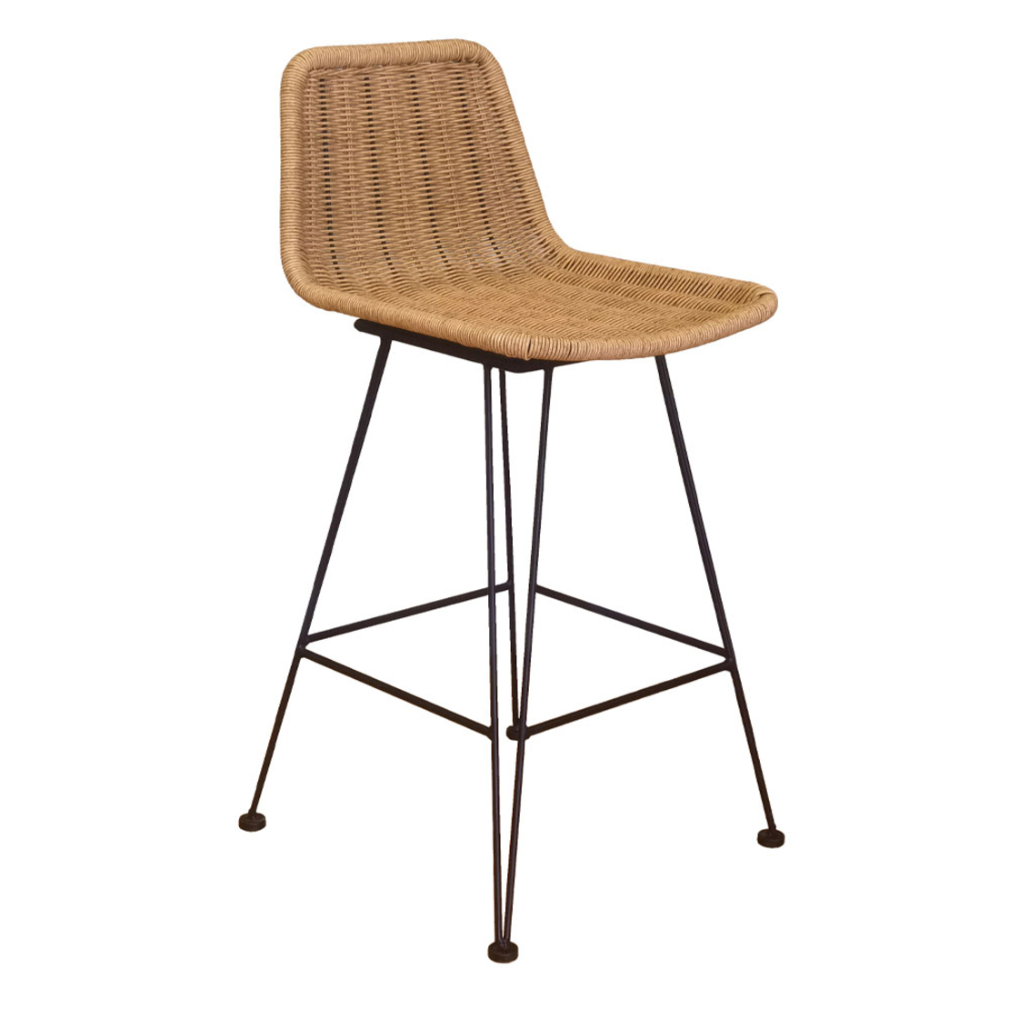 DENMARK STOOL BAR RATTAN NATURAL BLACK 42x53xH90cm PRC