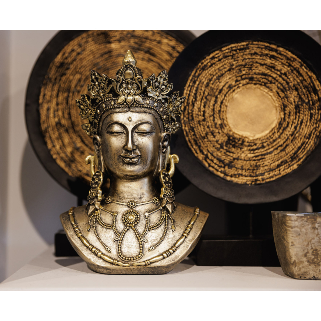 GODDESS DECO FIGURE POLYRESIN GOLD 19,9x11,9xH29,4