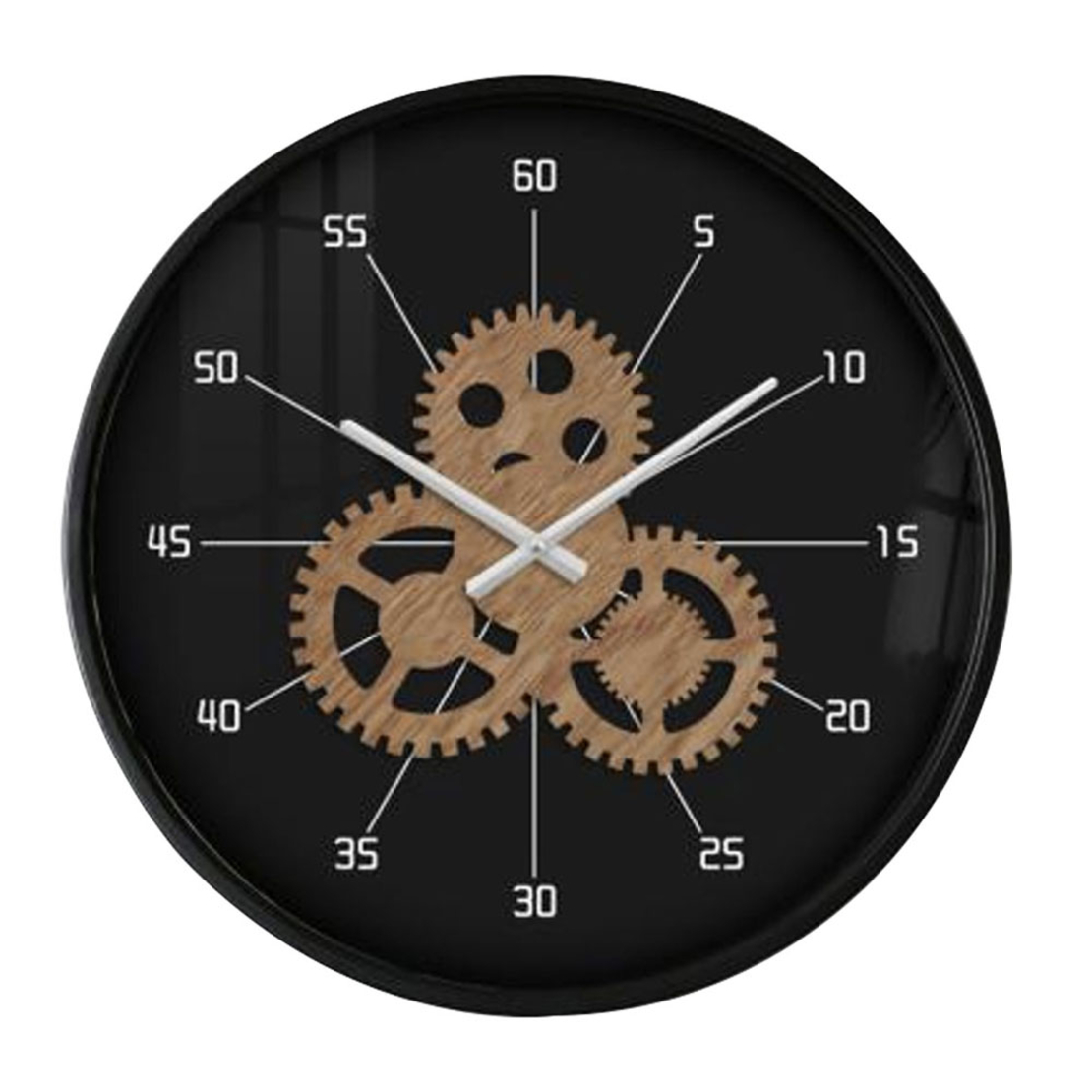 ZEIST 1 CLOCK WALL METAL MDF BLACK NATURAL WHITE D
