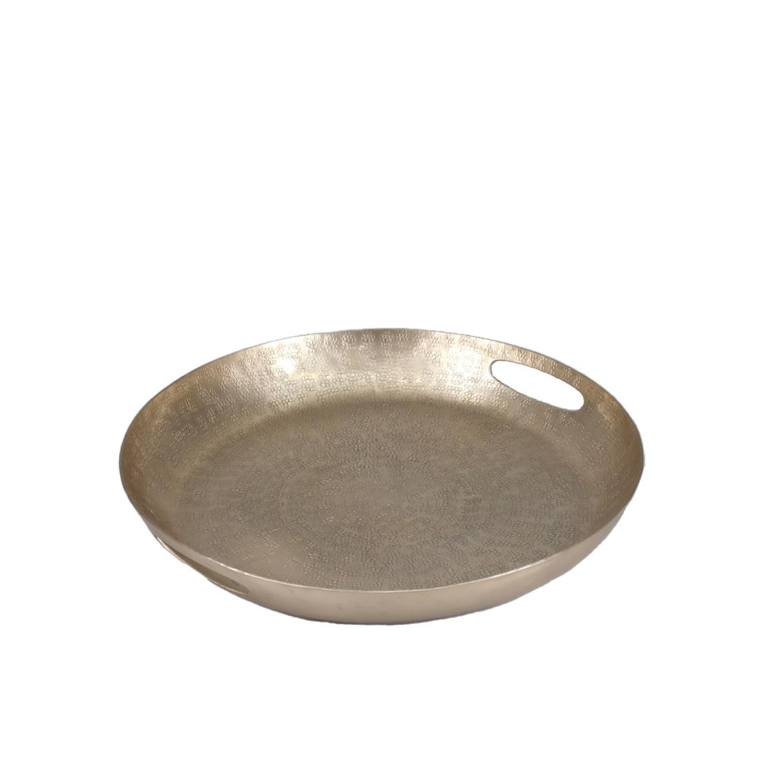OSCAR TRAY WITH HANDLES ALUMINIUM CHAMPAGNE D40xH5