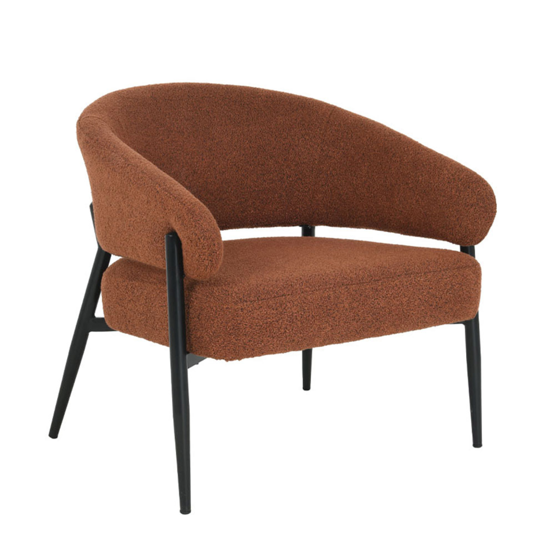 MORITZ ARMCHAIR FABRIC TERRACOTTA METAL BLACK E1 PRC