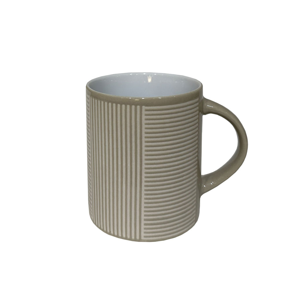 LINES MUG STONEWARE GOLD BEIGE D8xH9,7cm PRC