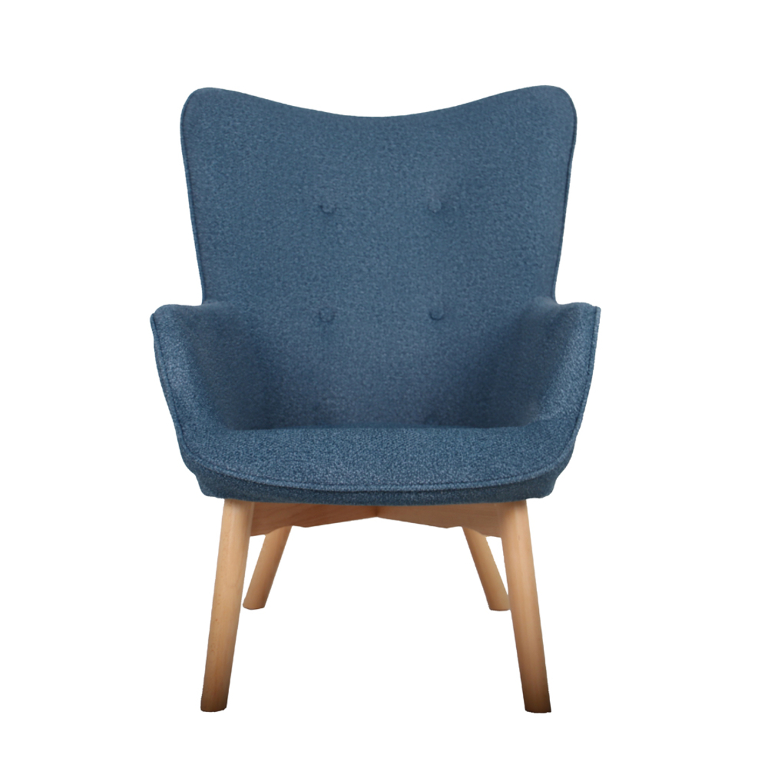 NAVONA ARMCHAIR FABRIC PETROL WOOD NATURAL E1 PRC