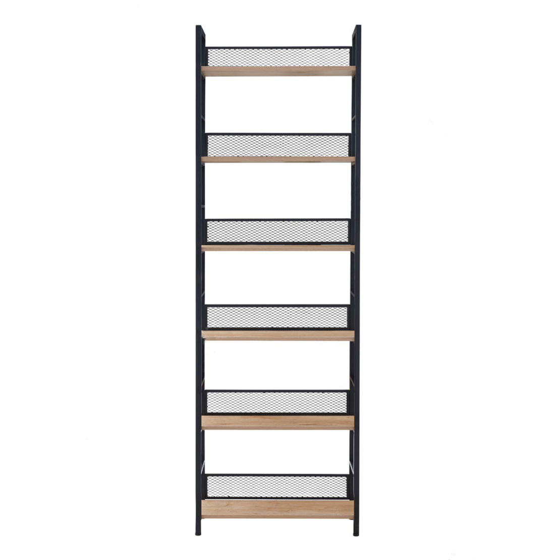 NEST BOOKCASE MELAMINE NATURAL BLACK 60x28xH187cm