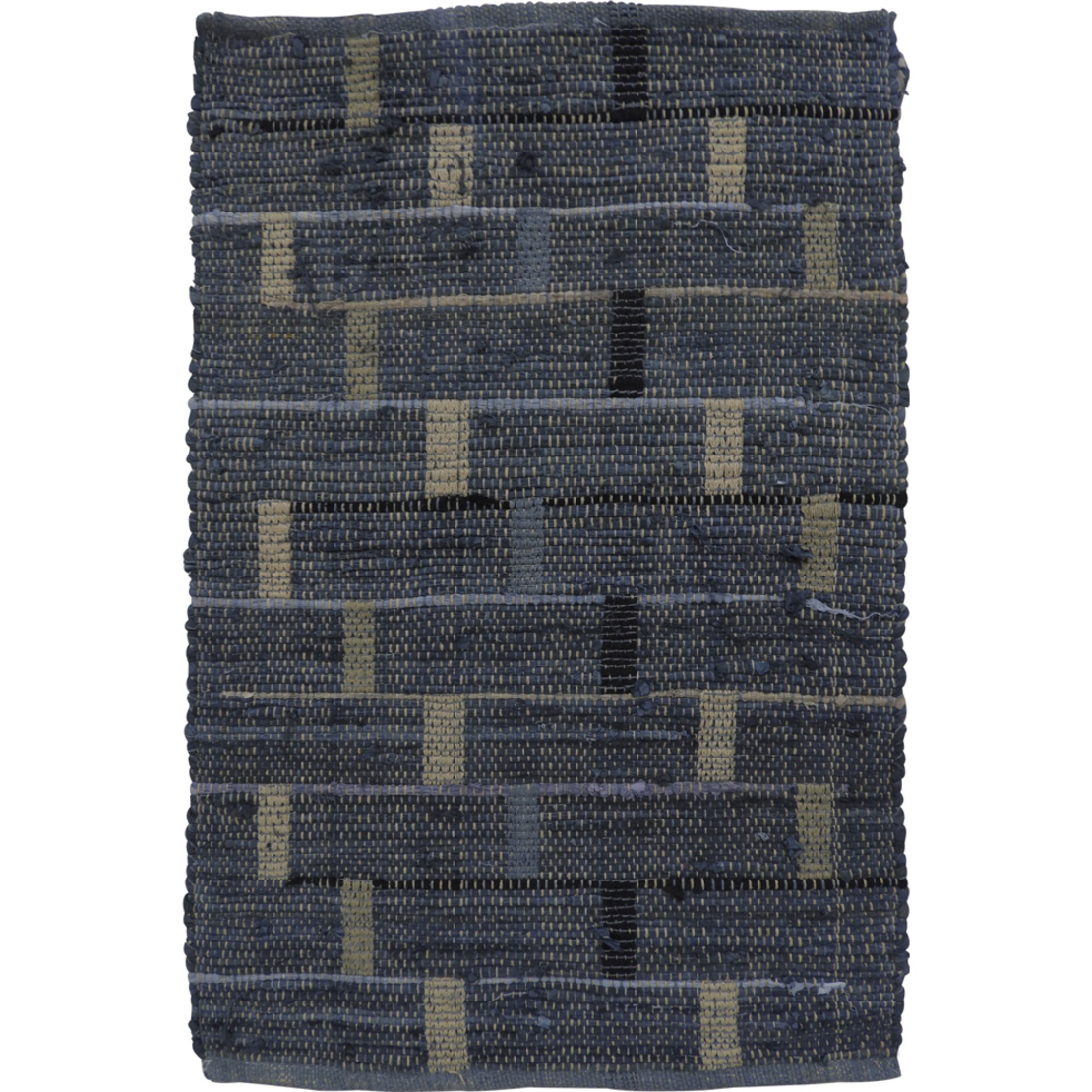BOX CARPET COTTON BLUE BEIGE 60x90cm IN