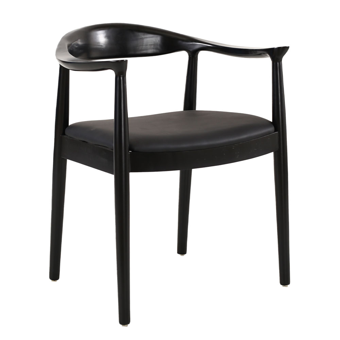 FUJI CHAIR WOOD RUBBERWOOD BLACK FABRIC PRC