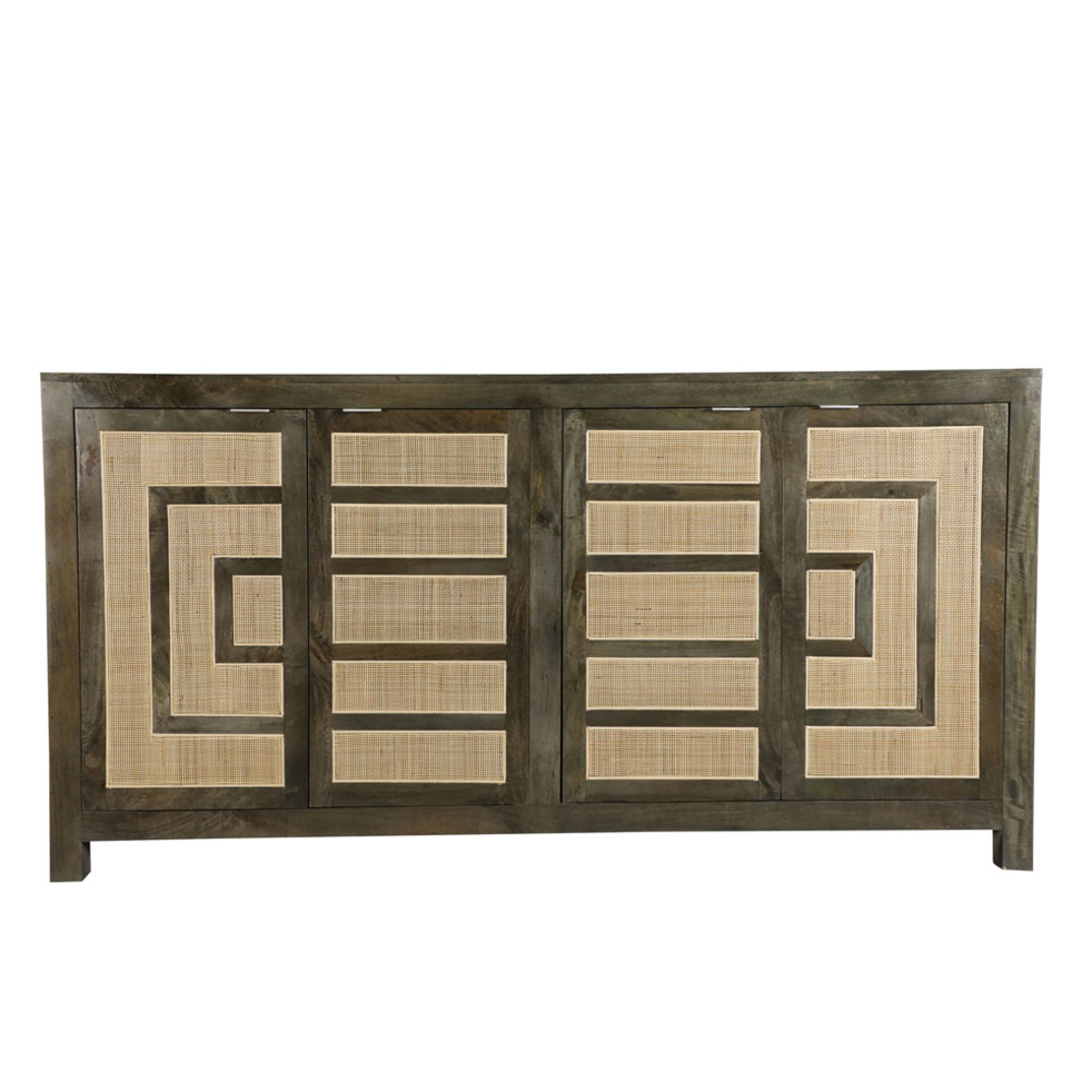 MAIANDROS SIDEBOARD WOOD MANGO BROWN DARK NATURAL CANE 200x46xH102cm IN