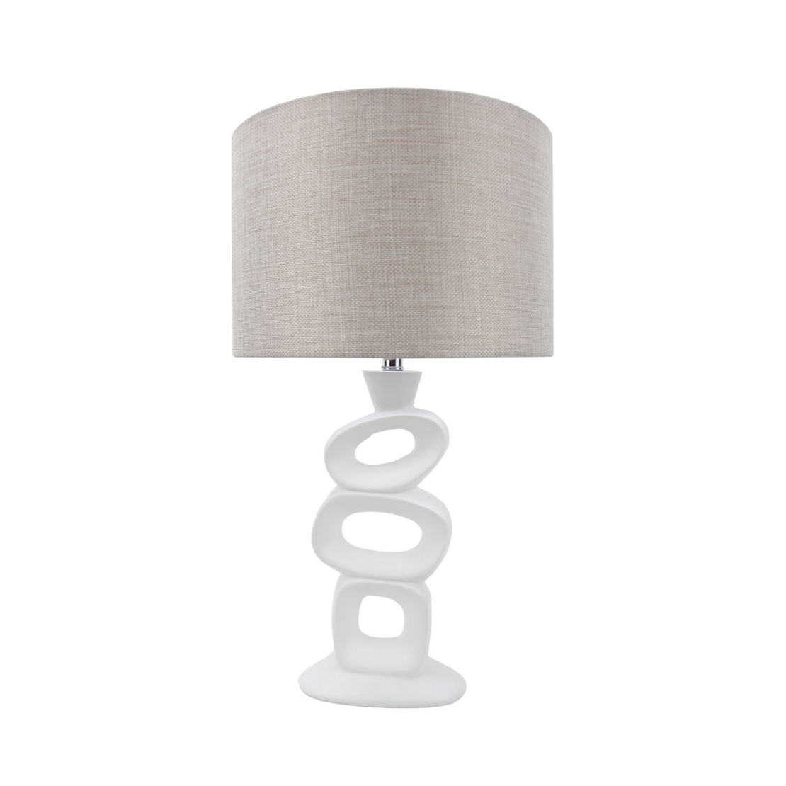 KOLTEN LAMP TABLE POLYRESIN LINEN WHITE BEIGE H53c