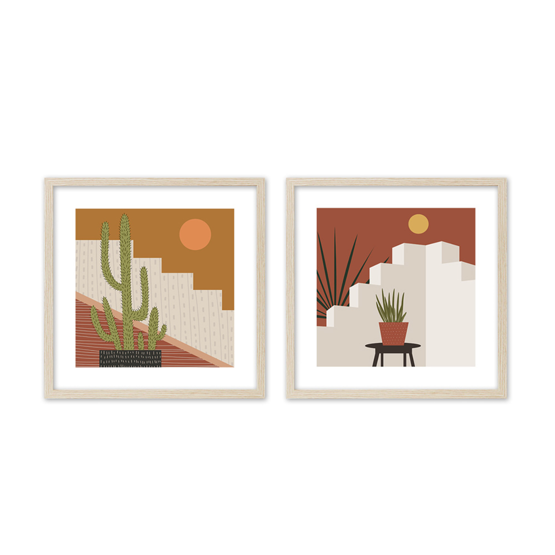 DIVINO PAINTING SET 2PCS MDF MULTICOLOR PAPER FRAM