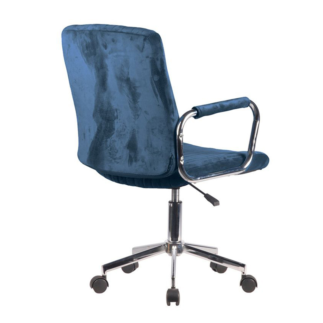 GLAM CHAIR DESK VELVET WATER BLUE METAL BASE CHROME 52x64xH93/103cm E1 PRC
