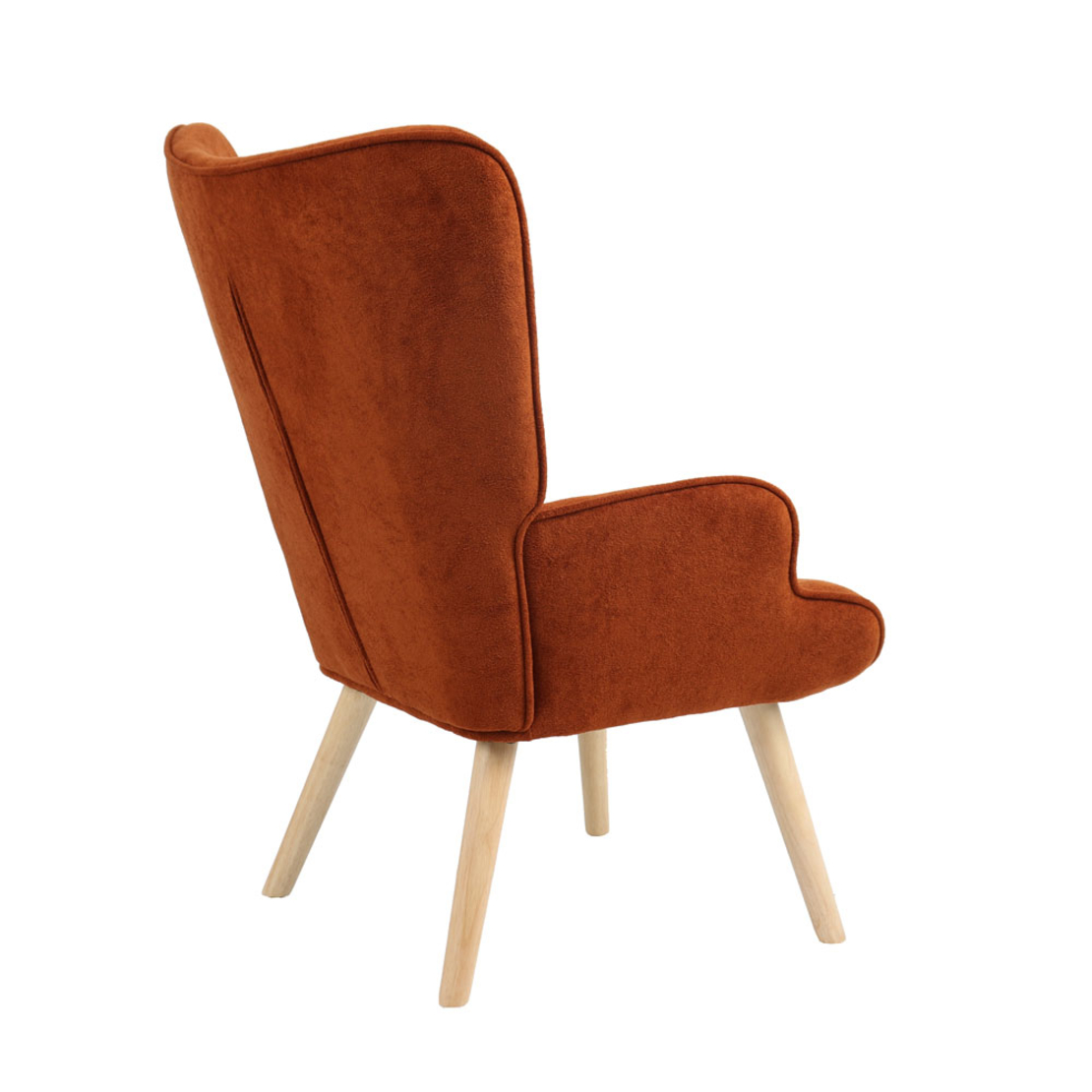 AMICA ARMCHAIR FABRIC TERRACOTTA WOOD NATURAL E1 P