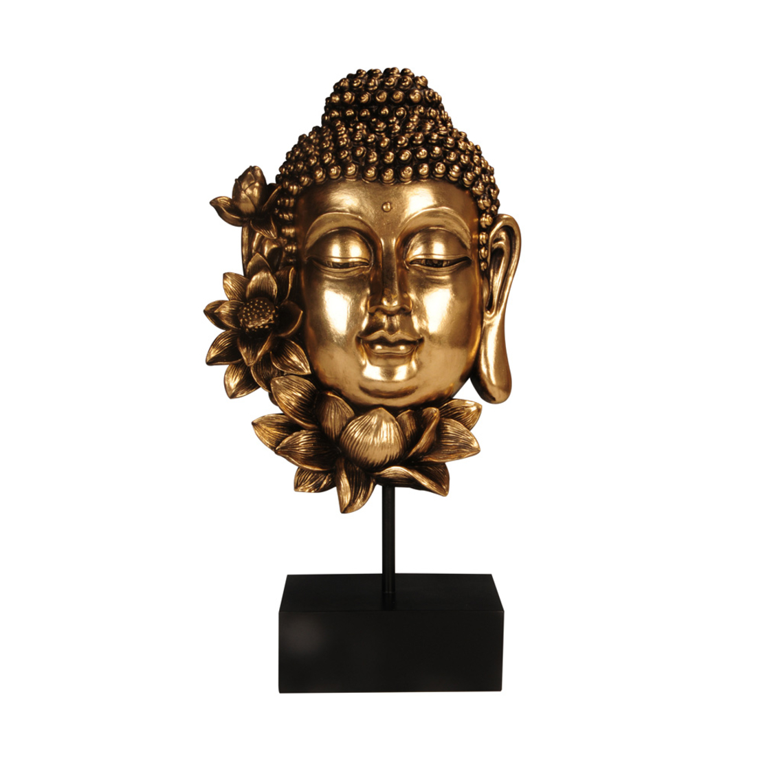LOTUS BUDDHA DECO BUDDHA POLYRESIN GOLD BLACK 18,6
