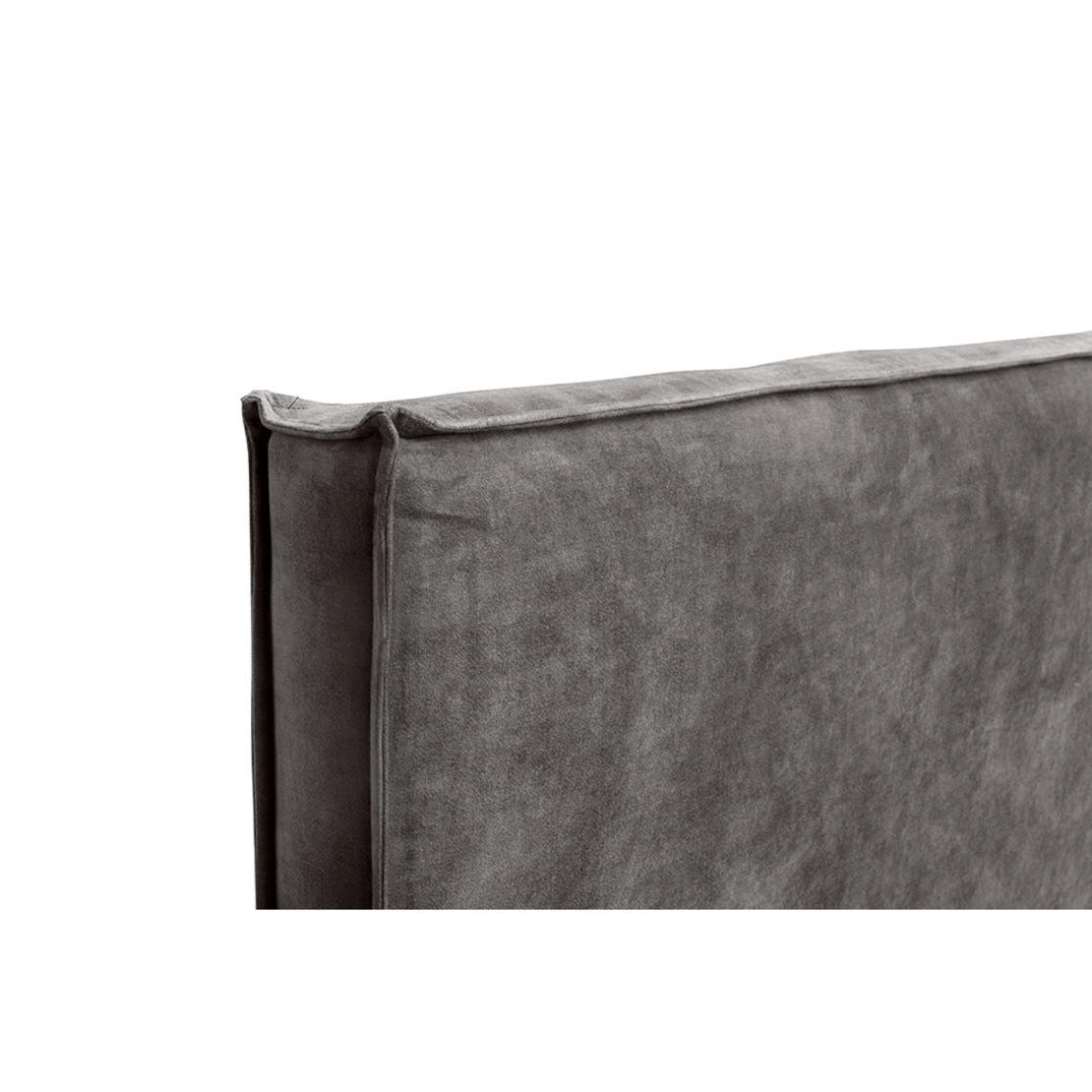 DOMUS HEADBOARD AND BASE FABRIC SOLID WOOD PINE SILVER GREY CHIPBOARD E1 GR