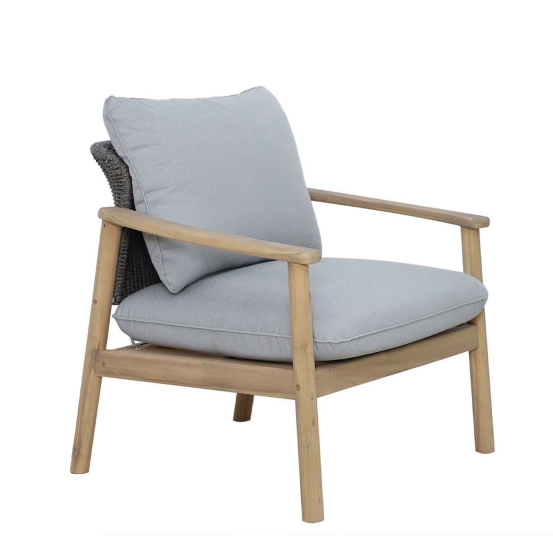 FREELAND LOUNGE SET 1+2+1 WOOD ACACIA NATURAL GREY