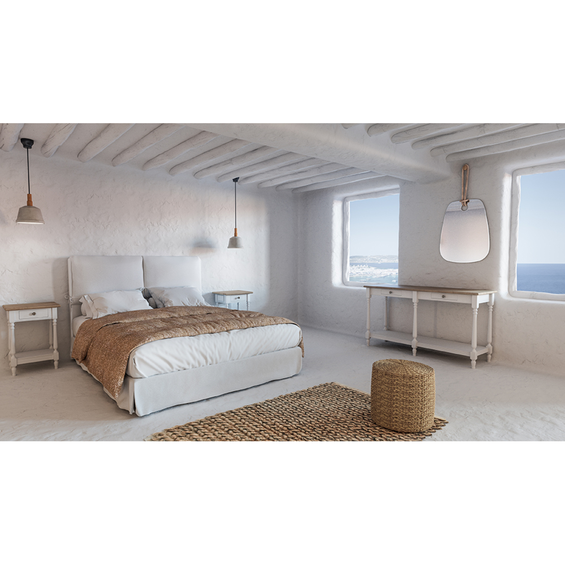 HISTORY NIGHTSTAND MDF VENEER WHITE NATURAL E1 PRC