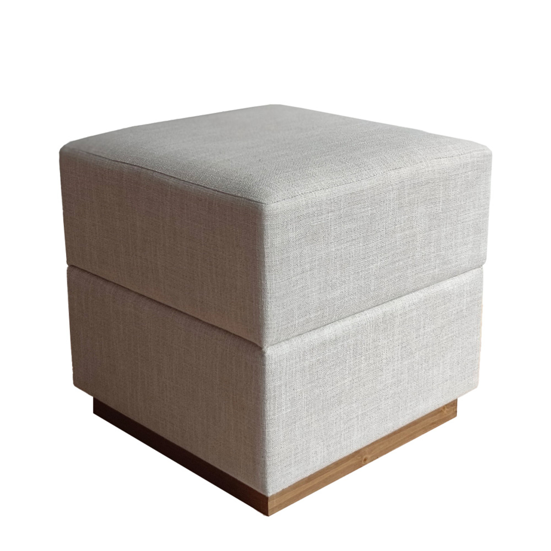 BLOCK STOOL FABRIC BEIGE WOOD E1 PRC