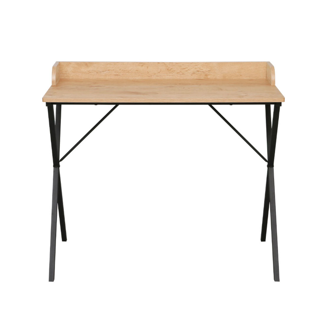 QUICK DESK MELAMINE NATURAL BLACK 90x50xH79cm E1 P