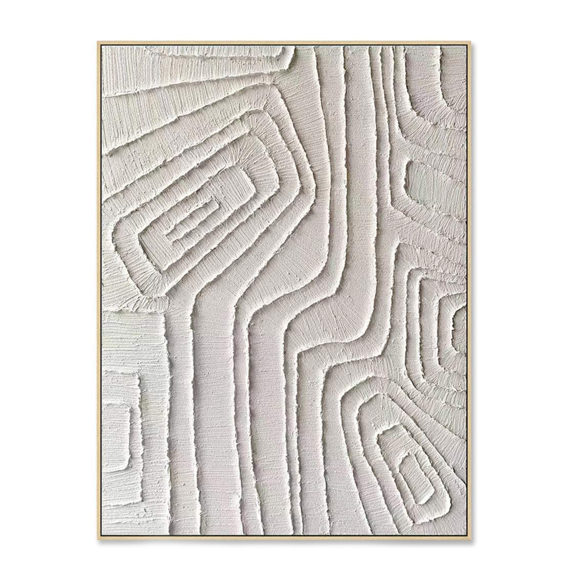 EARTH DIVINE PAINTING OIL ACRYLIC BEIGE CANVAS FRA