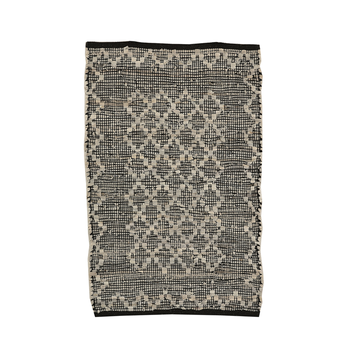 NOMADS CARPET LEATHER WHITE BLACK 60x90 IN