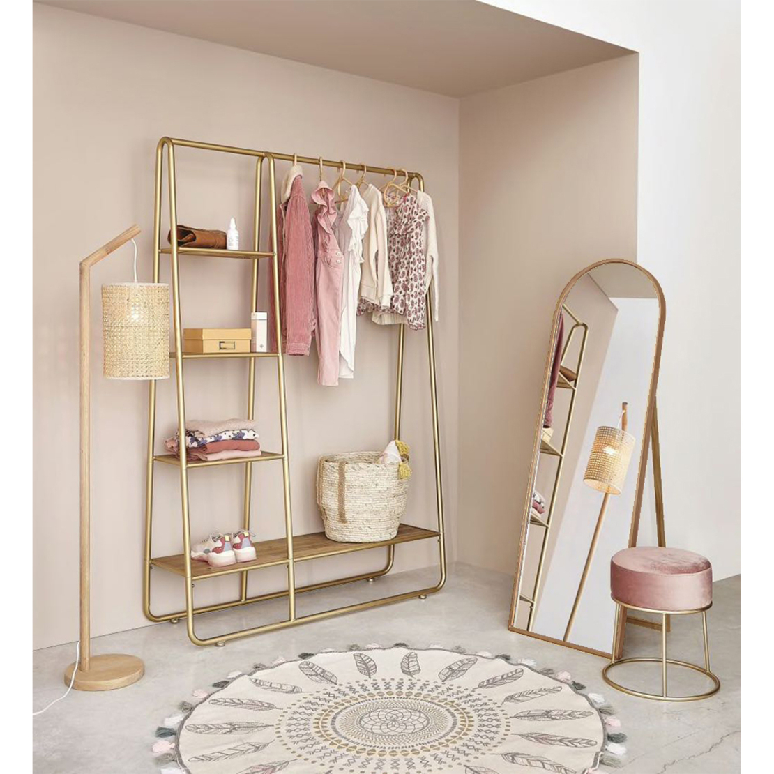 SCANDI STAND MIRROR WOOD NATURAL 45xH175cm E1 PRC