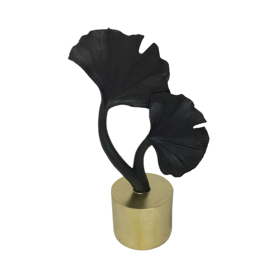 ZAJED DECO LEAF POLYRESIN GOLD BLACK 15x8xH25,5cm
