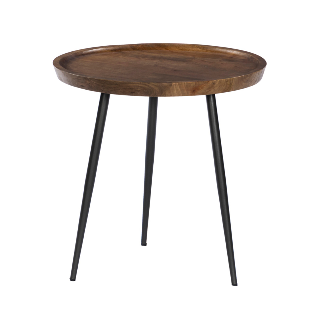 PENCIL 55 COFFEE TABLE WOOD MANGO WALNUT METAL BLACK 55x55xH55cm IN