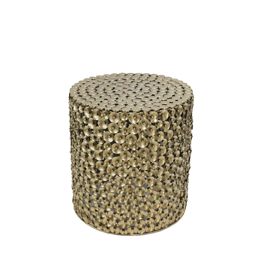 POPPY COFFEE TABLE SET 2PCS METAL GOLD ANTIQUE 44x44xH46,5cm IN