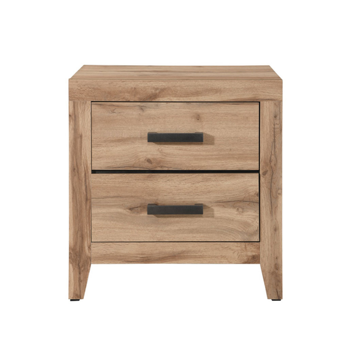 SOLID NIGHTSTAND 2DRAWERS CHIPBOARD WITH MELAMINE