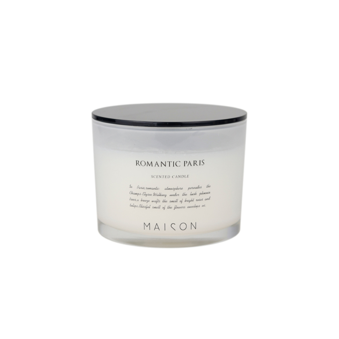 WELLNESS CANDLE SCENTED CANDLE GLASS WHITE BLACK D