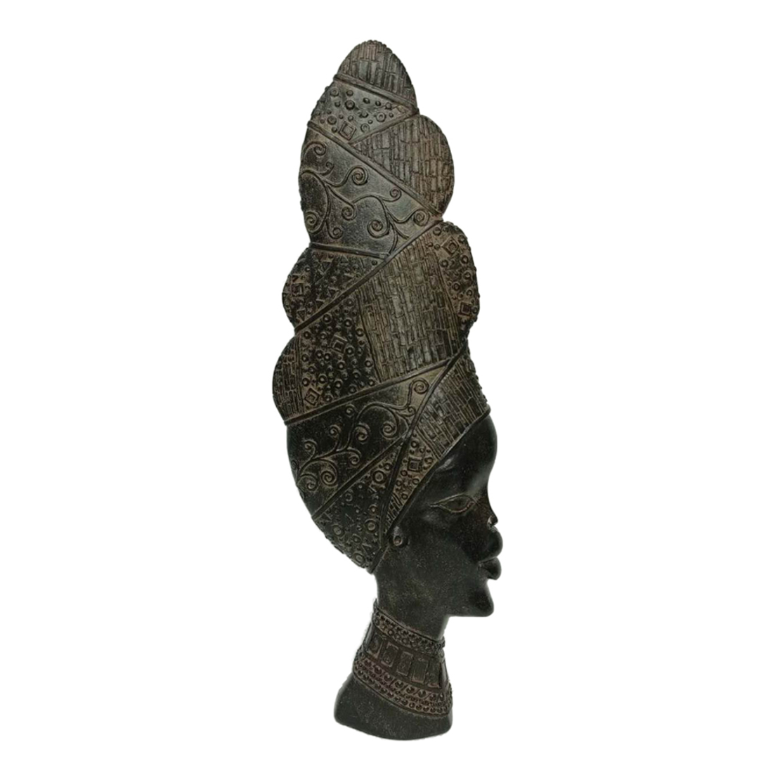 JABARI DECO FIGURE POLYRESIN BLACK BROWN 15x5xH42c