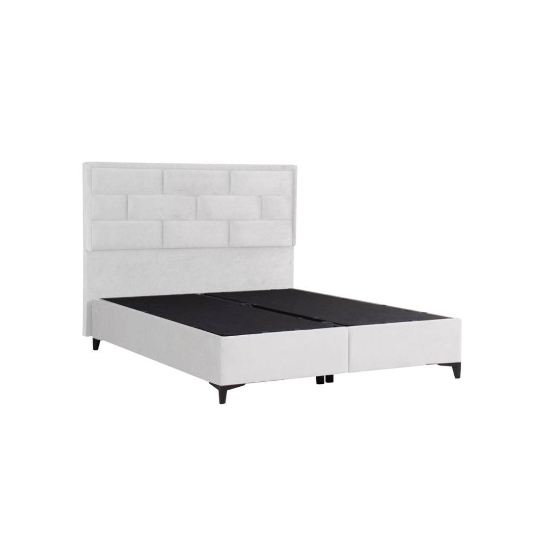 BRICK BED WITH STORAGE (FOR MATTRESS 160x200cm) FABRIC OFF WHITE 16-450 E1 TR